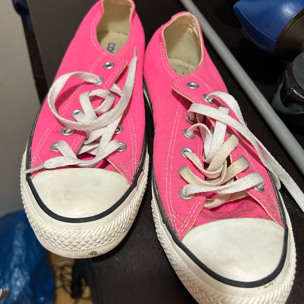 Converse Pink Canvas Sneakers with White Accents